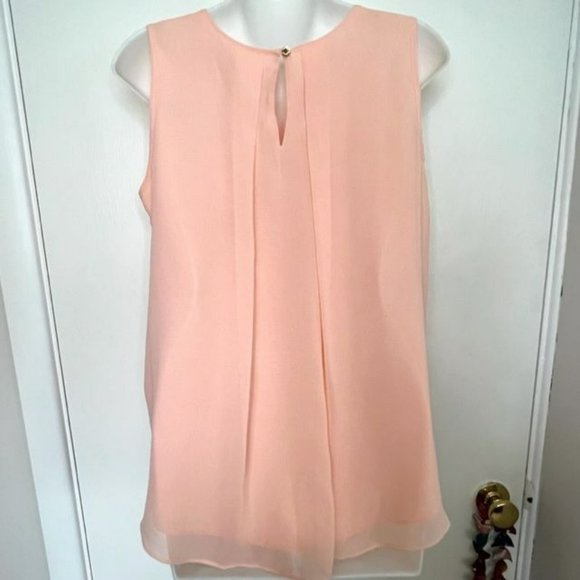 NWT CALVIN KLEIN PEACH CHIFFON SLEEVELESS TOP CAMI SIZE XS - Picture 6 of 7